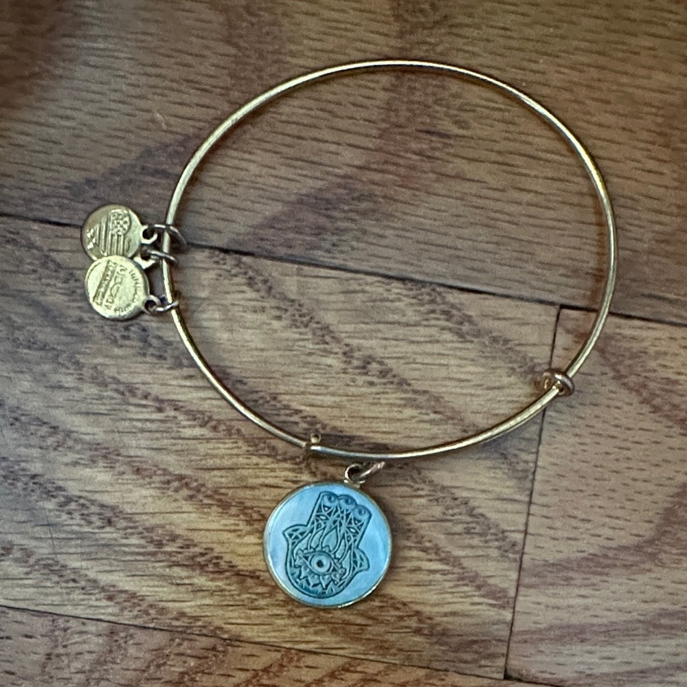 Alex and Ani Gold Bracelet with Silver Charm